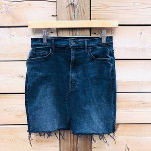 MOTHER Denim Fray Navy Skirt